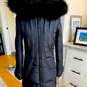 Black Via Spiga long goose down puffer coat